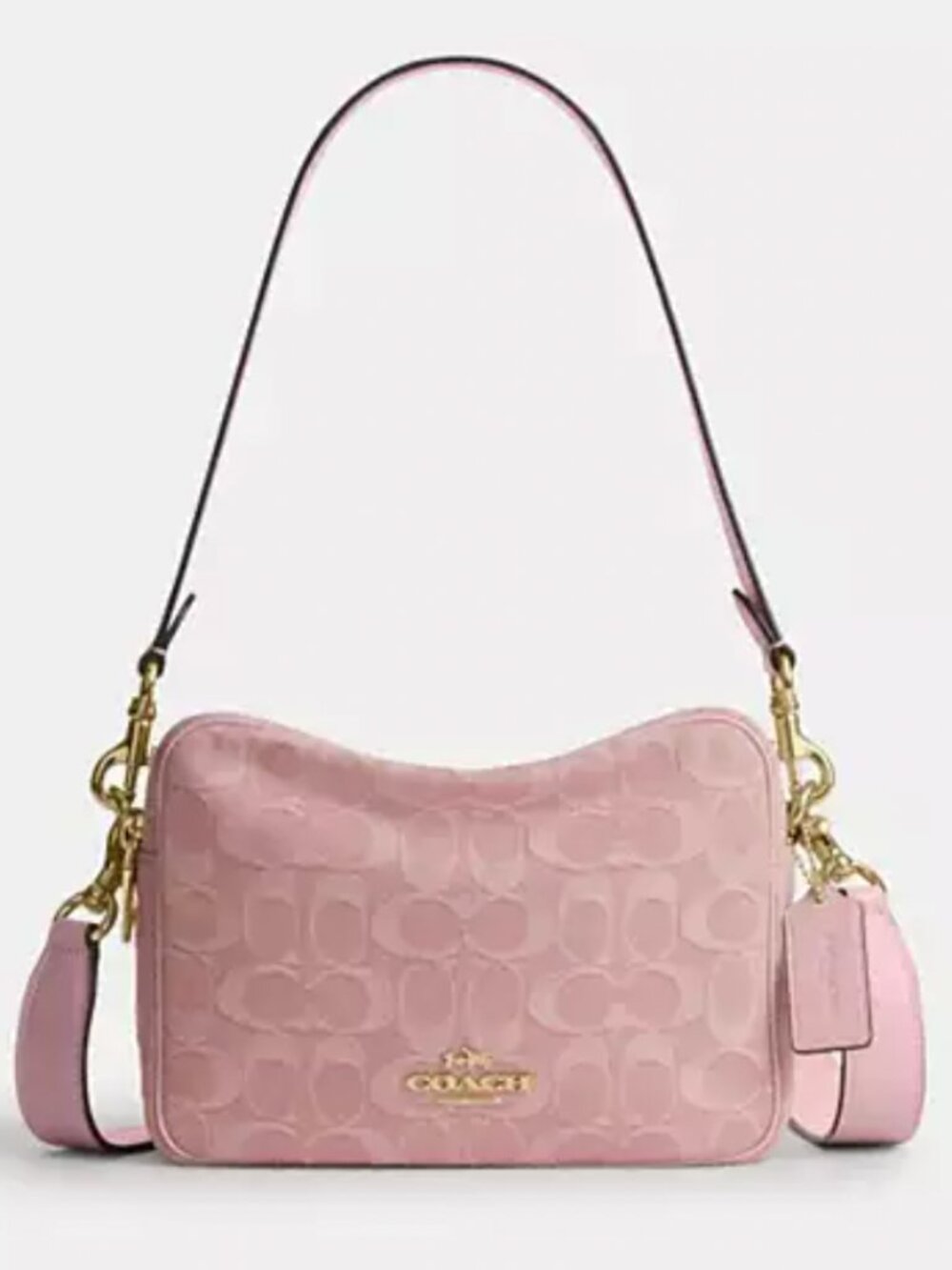 🎀 COACH Pink Denim Carey Crossbody & Shoulder Bag In Signature Denim - NWT